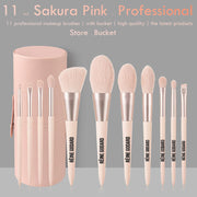 11 Professional Makeup brushes w/ Bucket
