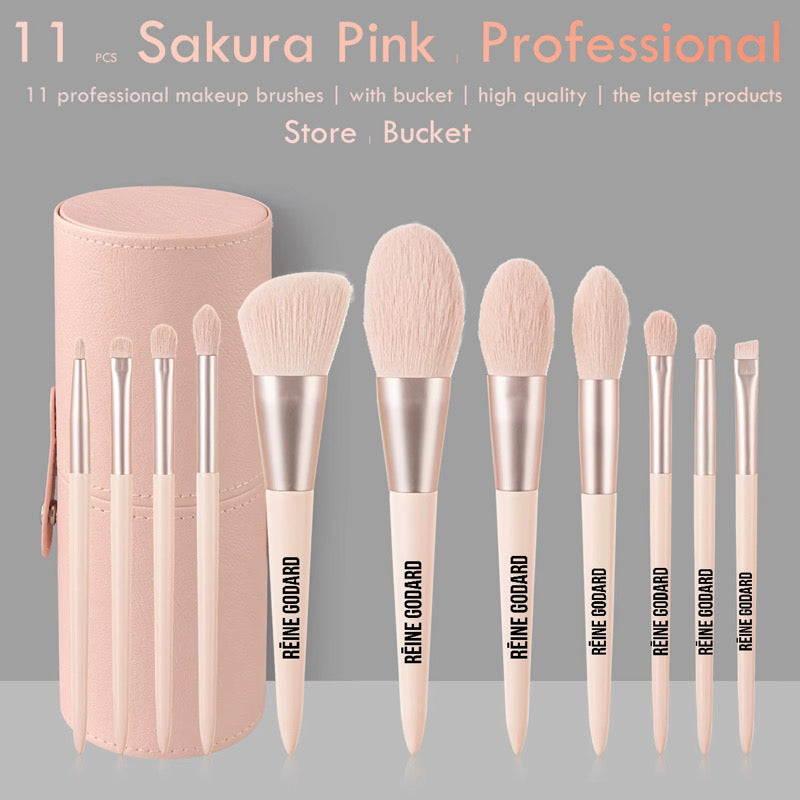11 Professional Makeup brushes w/ Bucket
